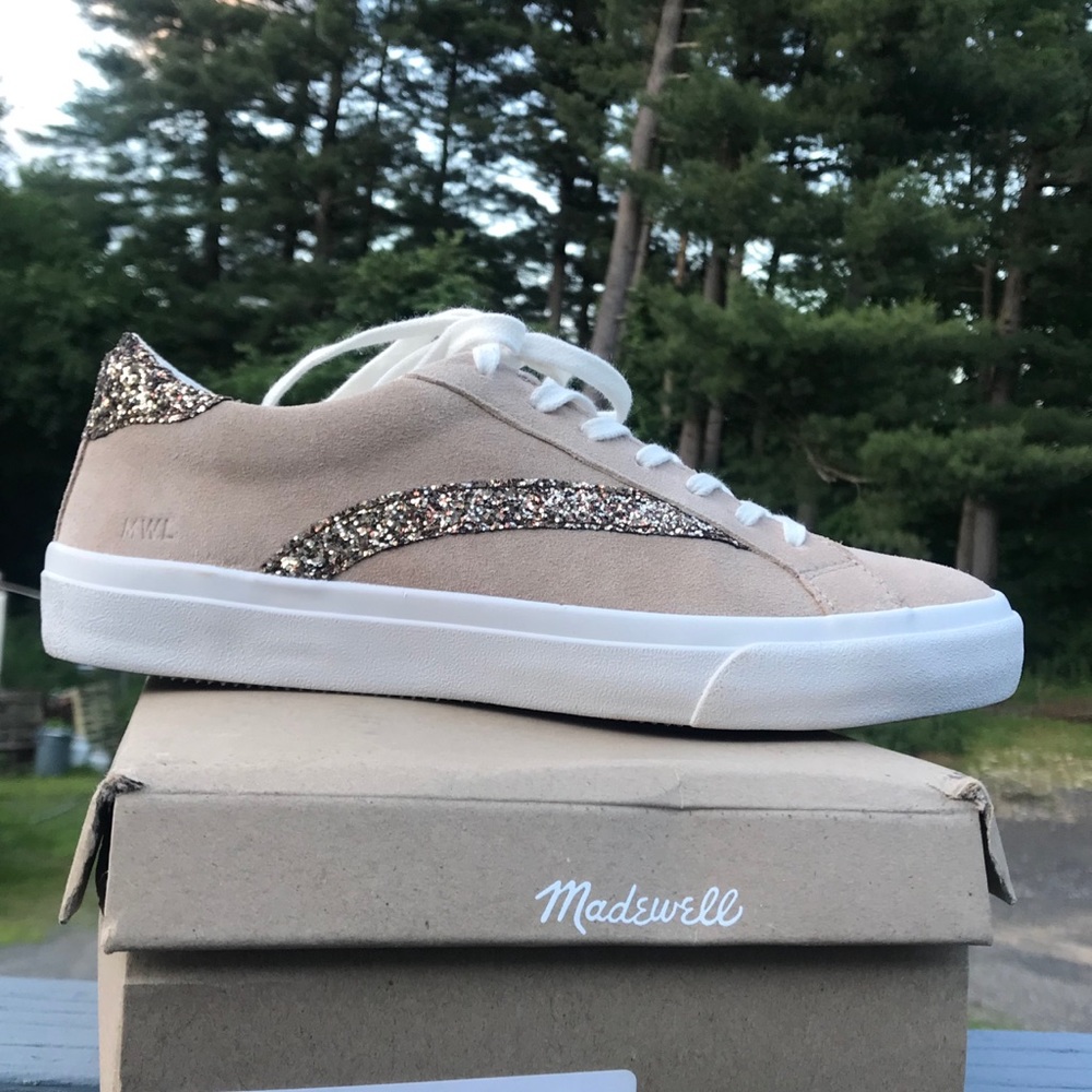 Madewell low top sneakers in suede/glitter